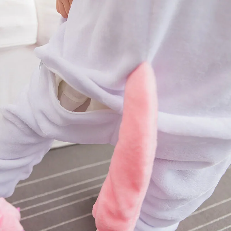 Pink Unicorn Kigurumi pajamas Kids Onesie Children Unicorn Costumes Pajama Party Boys Girls Animals Cosplay Loose Warm Sleepwear