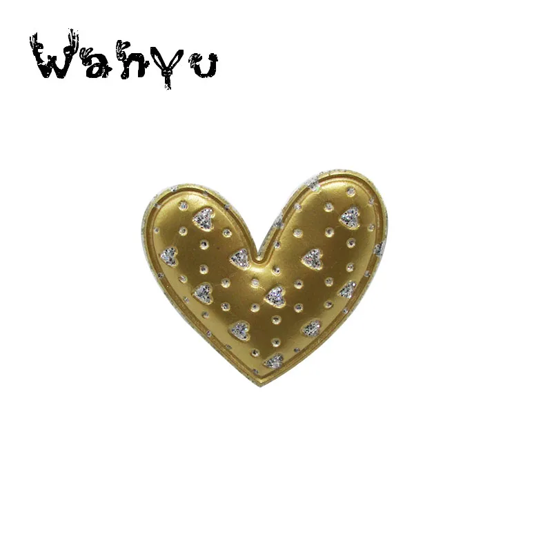 50 шт./лот 5*5 см швейная нашивка Love Heart стеганая аппликация микс пять цветов для