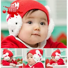 Special offer hot winter hats baby rabbit ear cap children double double rabbit cartoon rabbit bow cap