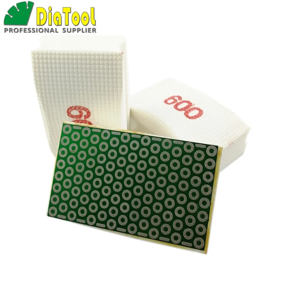 3pcs Electroplated diamond hand polishing pad 90X55MM Hard Foam-backed Hand pad