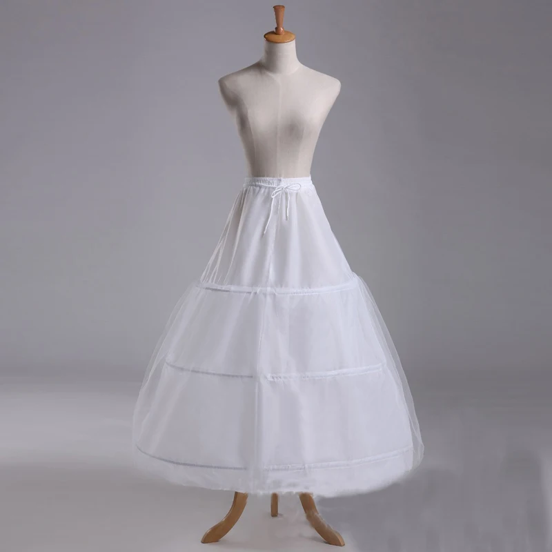 High-Quality3-Hoops-Wedding-Bridal-Gown-Petticoat-Crinoline-Slip-Underskrit-Panniers-Elastic-