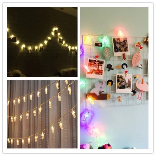 10 Led 1 6 м креативные фото пластиковые зажимы батарея коробка световая гирлянда