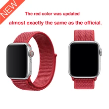 Красный тканый нейлоновый спортивный ремешок для Apple Watch серии 5, 4, 44 мм, 40 мм, ремешок для наручных часов, браслет для Apple watch 42 мм, 38 мм, 3, 2