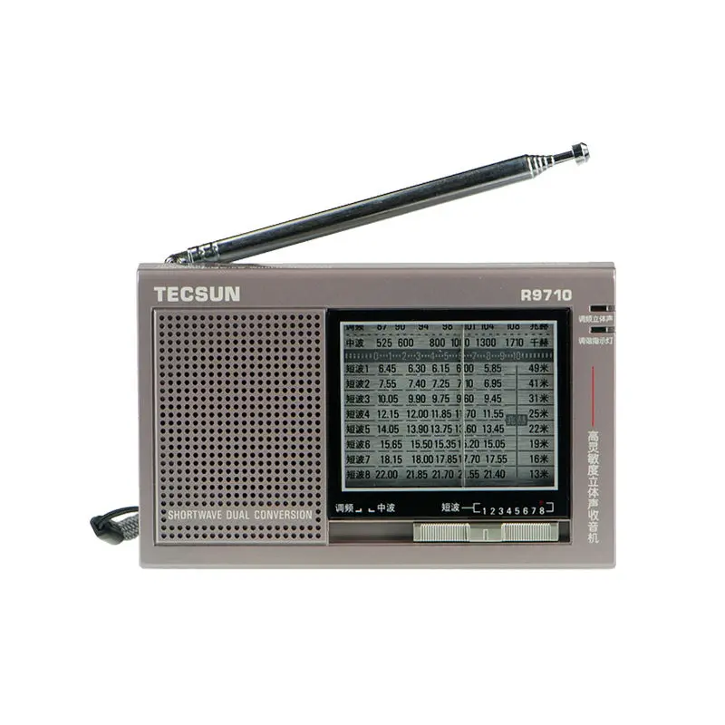 

TECSUN R-9710 FM/MW/SW Dual Conversion World Band Radio Receiver With Built-In Speaker Free Shipping