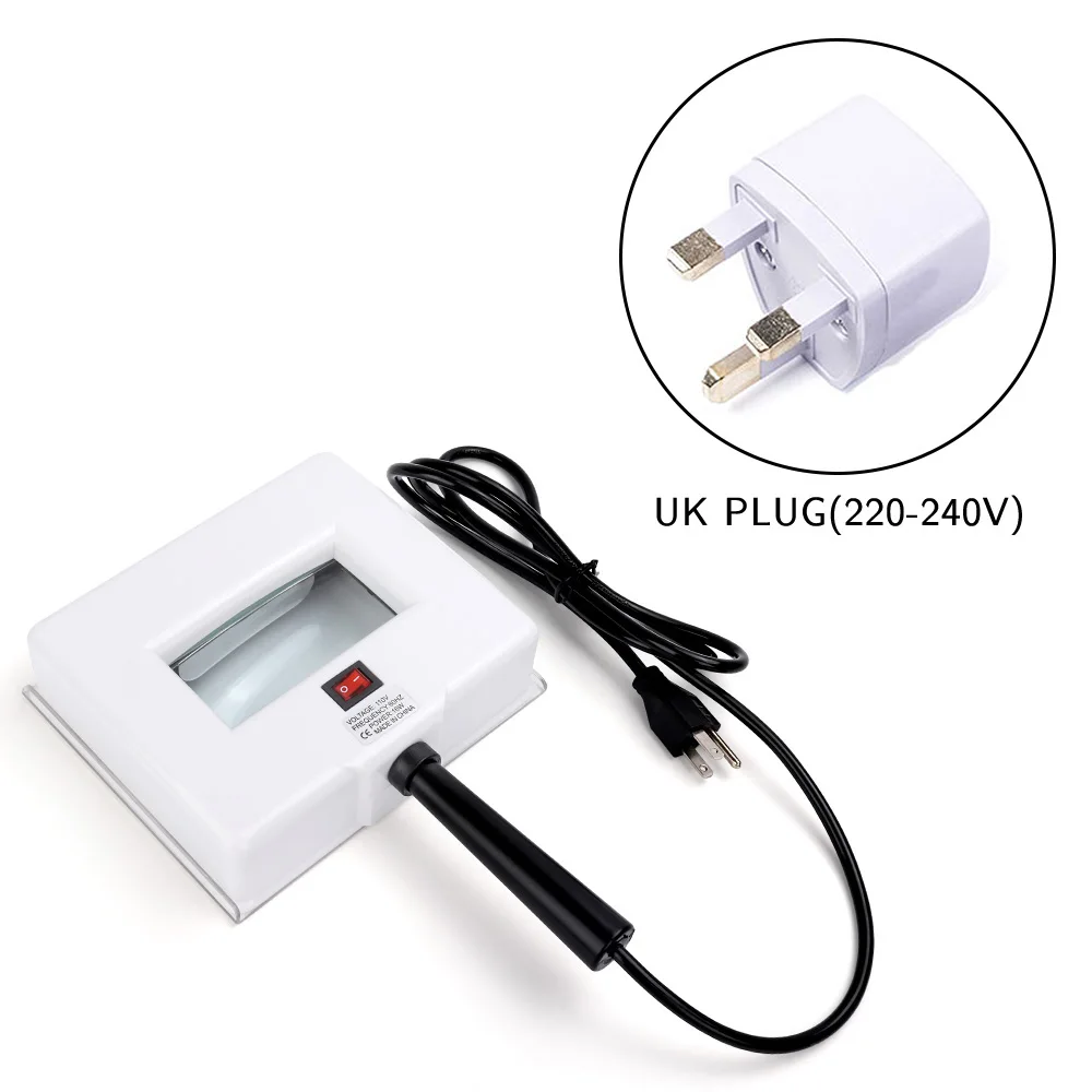 UK Adapter Портативный 220 V-240 V лампа Вуда анализатор кожи УФ увеличительное мульти-функциональный лицевой спа салон Pro Красота уход за кожей - Цвет: UK Adapter