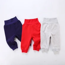 Одежда для малышей штаны для маленьких мальчиков и девочек хлопковые зимние штаны Одежда для маленьких мальчиков Одежда для маленьких девочек детская одежда детские штаны с высокой талией