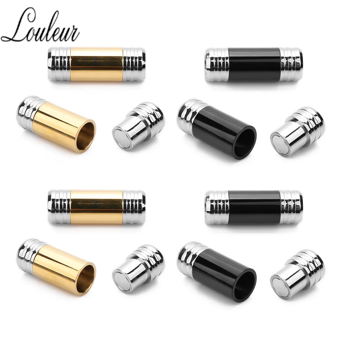 

2pcs/lot Magnetic Clasp Hole 6mm Stainless Steel Geometric Strong 28mm Connector Clasp For Bracelet Jewelry DIY Findings