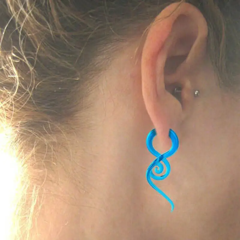 

Punk Ear Tunnels-Spiral Stretcher Pyrex Glass Tapers Plugs Earrings Piercing Body Jewerly Size 5/6/8/10/12mm