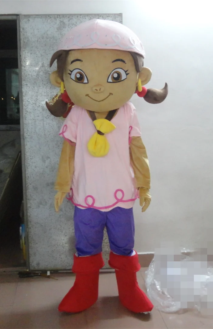 NEW 2017 Adult cartoon lovely pink hat girl mascot costume fancy dress