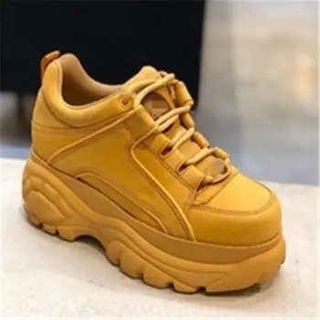 

2019 New autumn winter Genuine Leather shoes women Brand luxury Platform sneakers ladies fashion Leisure women Basketball shoes