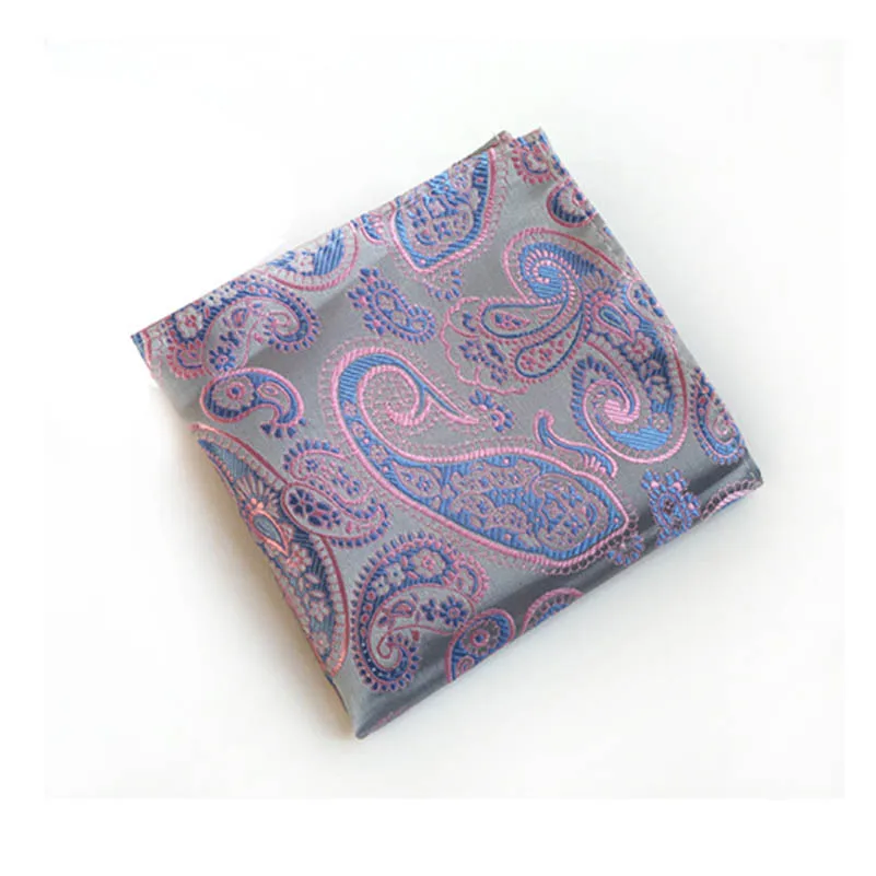 Мужские Карманный площадь Hankerchief атласная Твердые Цветочный Пейсли Точка