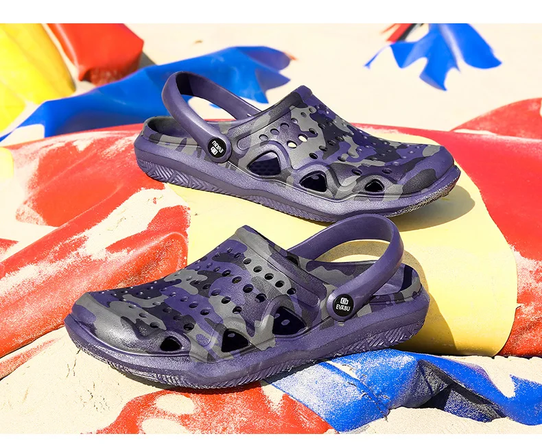 Мужская обувь Crocs; классическая удобная обувь без застежки; Повседневная водонепроницаемая обувь; мужские прозрачные сандалии; обувь