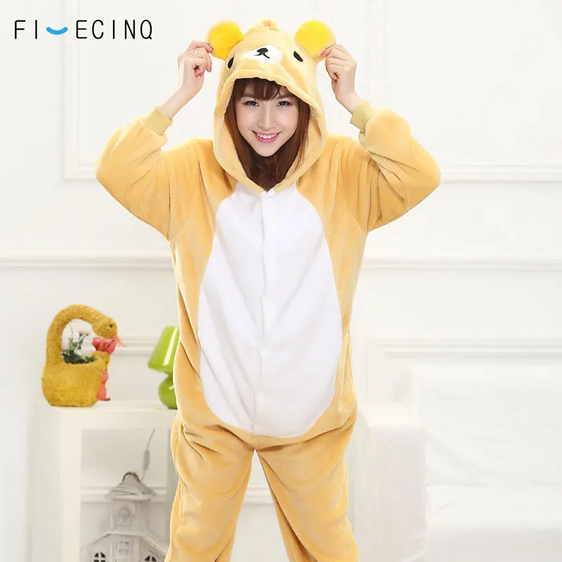 

Cartoon Character Rilakkuma Cosplay Costume Women Pajama Animal Bear Jumpsuit Soft Warm Sleep Wear Festival Birthday Party Suit