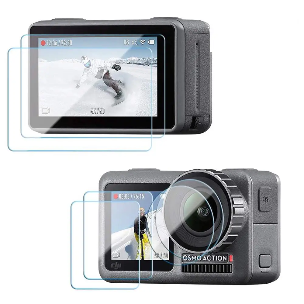 

Screen Protector for DJI OSMO Action Camera Accessories,9D Full Curved Tempered Glass Film for Front & Rear Screen & Lens Screen