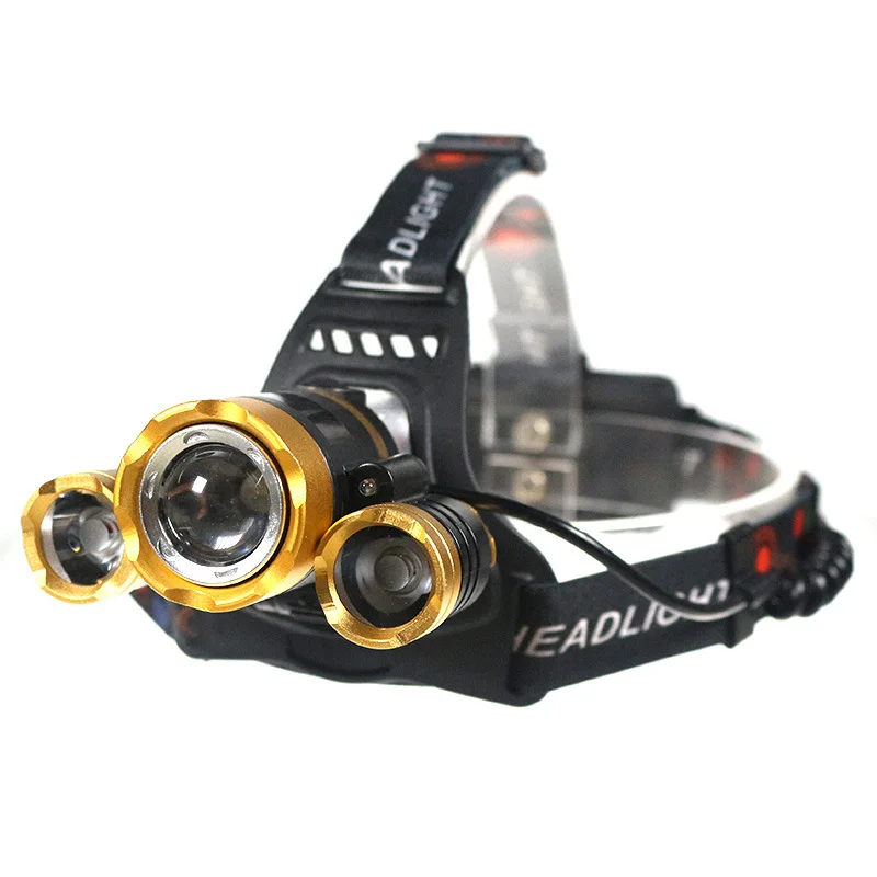 Induction rotating dimming LED headlights T6 waterproof glare