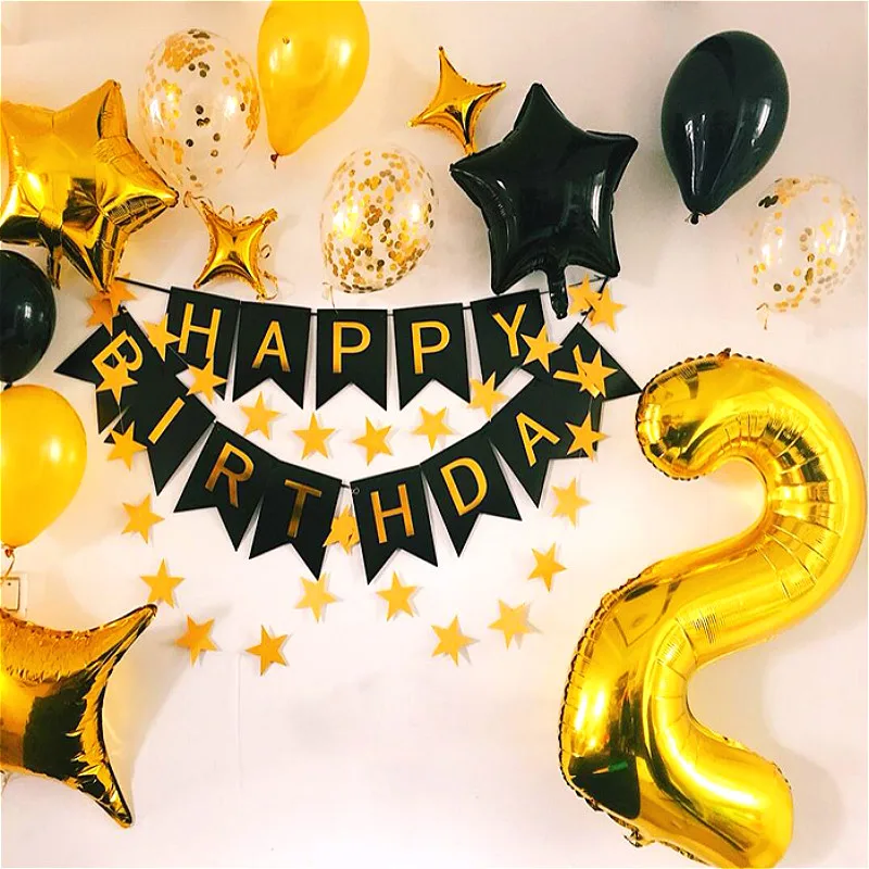 

1pcs 16Inches Golden Number Mathematics Foil Helium Balloons Teaching Happy Birthday Party Decorations Wedding