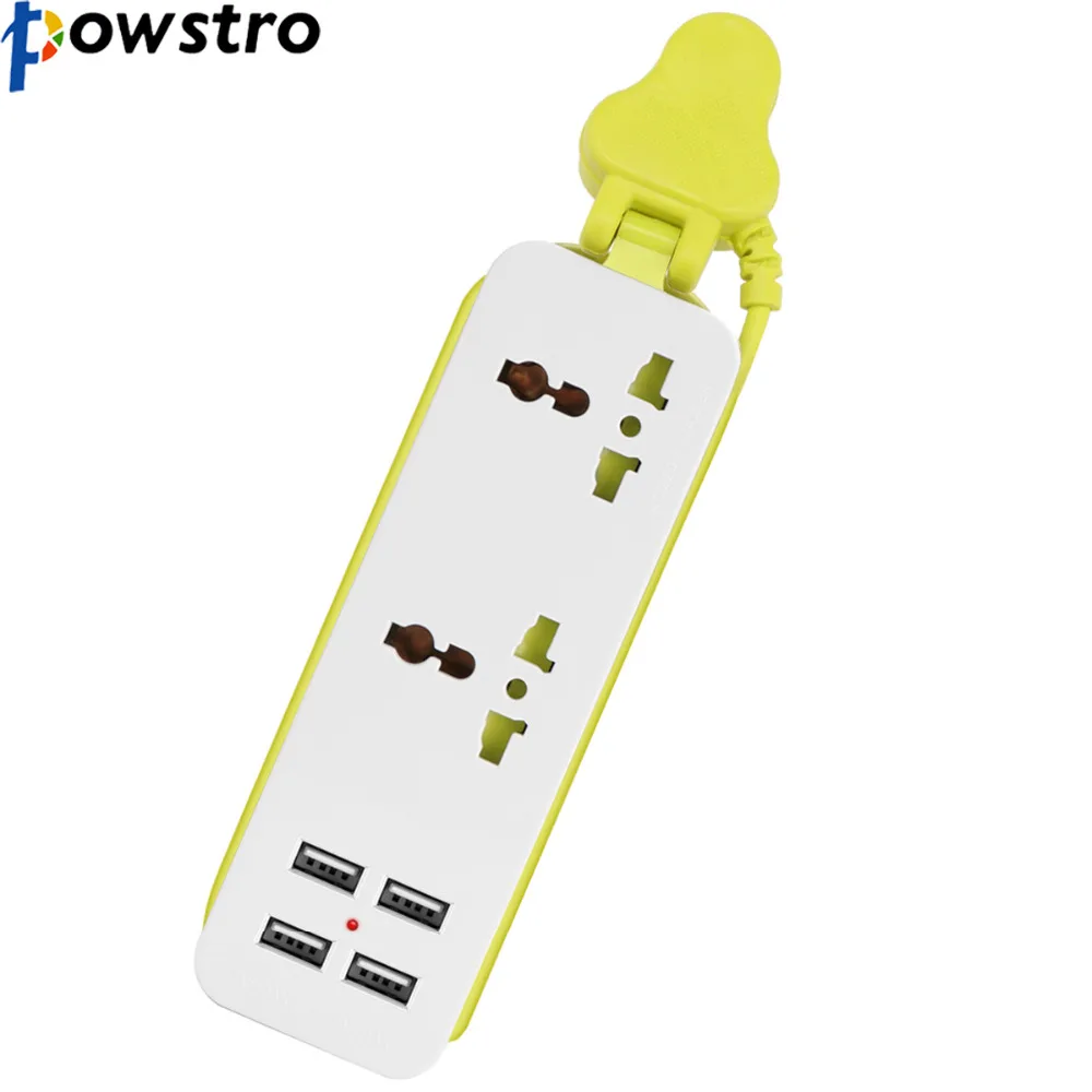 

Powstro UK Plug Portable Extension Socket Outlet Travel Power Strip Surge Protector with 4 USB Smart Charger for Smarphone