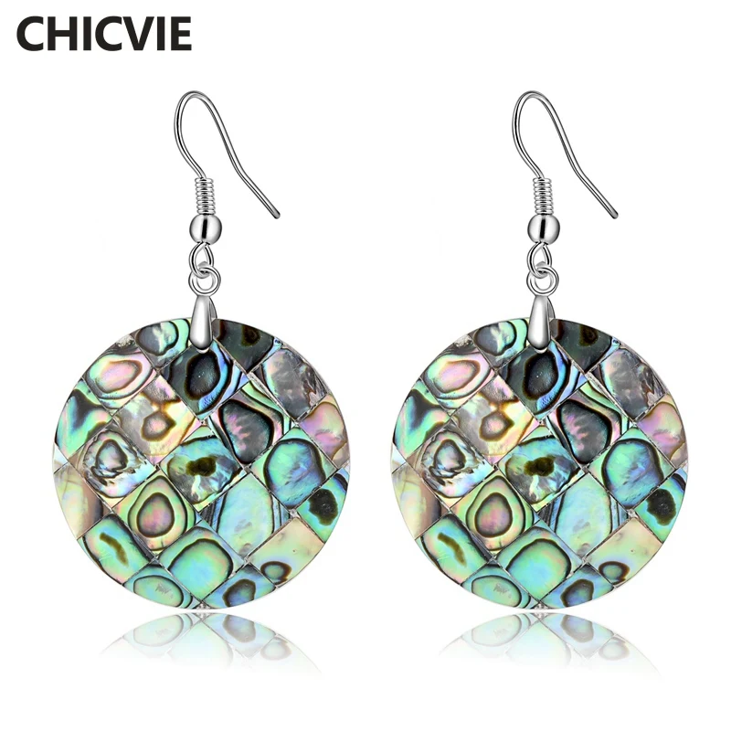 

CHICVIE Custom Retro Style Round Charm Earrings For Women Simple Handmade Personalized Jewelry Splice Women Earring SER170052