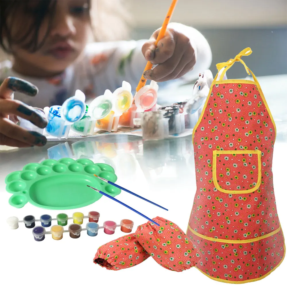 8Pcs Drawing Toys Set Paint Brush Kit Art Oil Painting Craft Toy By Number Brushes Pigment Apron Sets | Игрушки и хобби