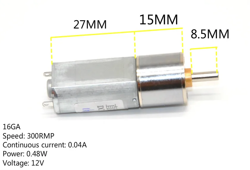 Free shipping 16GA 300RPM New 12V DC geared motor with high torque