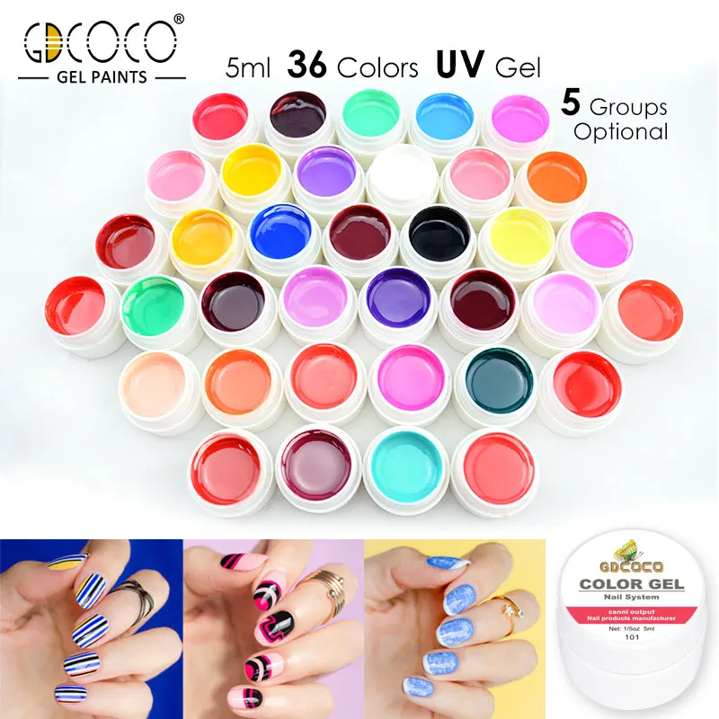 

#86153 Painting Gel Soak off UV LED 5ml Pure Color Paint Gel Set CANNI Original Nail Art Design Professional Usage Nail Gel