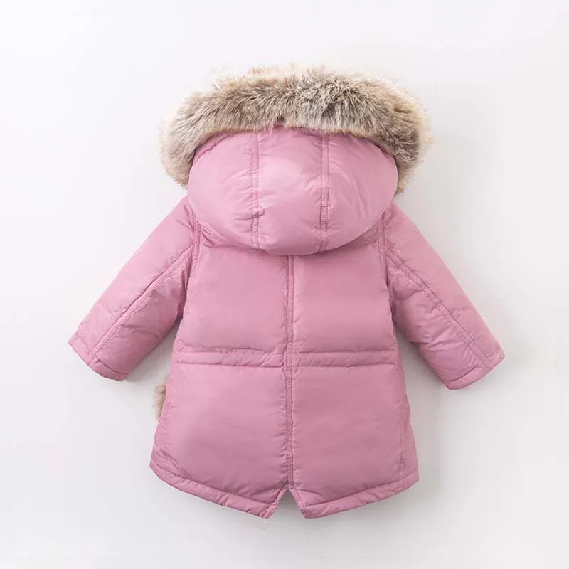  DB6098 dave bella winter baby girls down jacket children 90% white duck down padded coat kids hoode