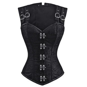 

Vintage Steampunk Overbust Bustier Top Corset And Jacket Waist Trainer Cincher Slimming Modeling Body Shaper Belt