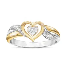 Милое женское кольцо в виде маленького сердца, модное свадебное кольцо на палец, ювелирные изделия для мамы, ювелирные изделия, Золотые Обручальные кольца для женщин