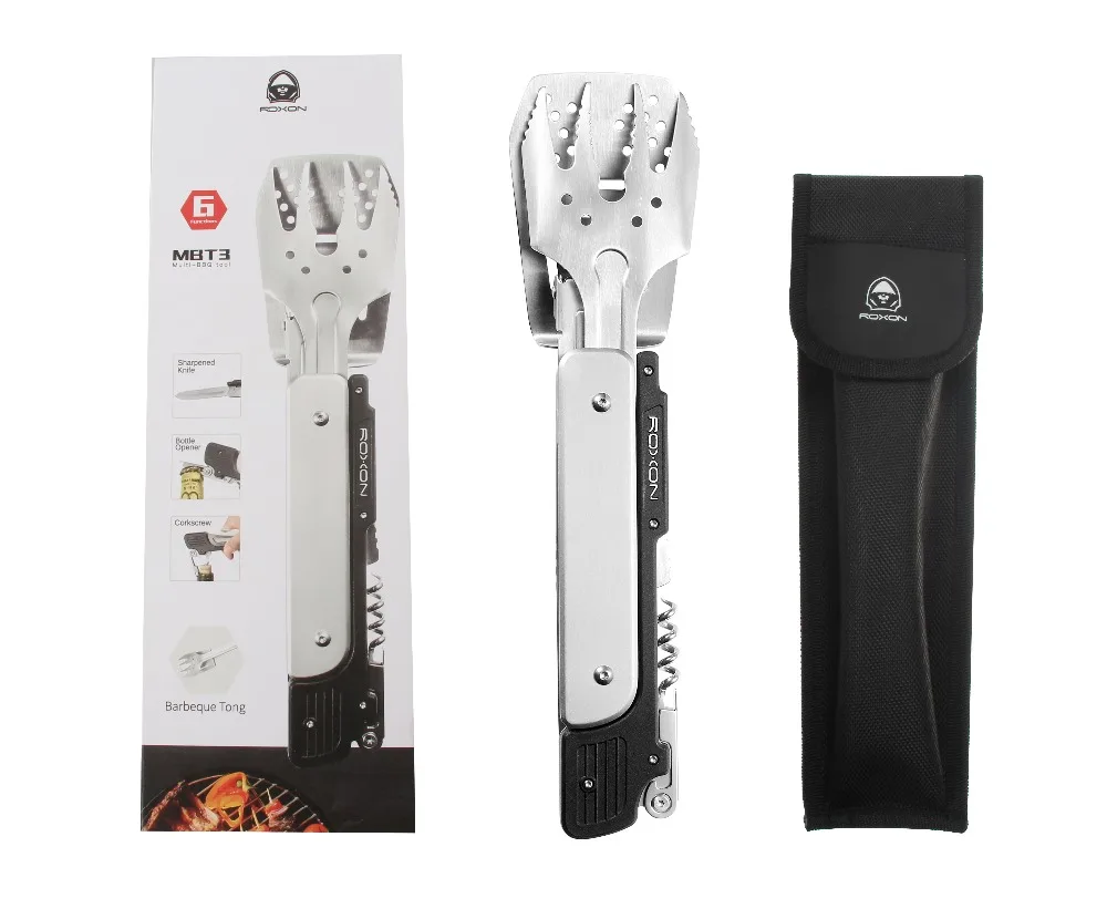 Roxon multiherramienta de Camping al aire libre herramientas de la cocina EDC Kit de acero inoxidable barbacoa parrilla conjunto de herramientas de Cocina Barbacoa cuchillo tenedor cuchara