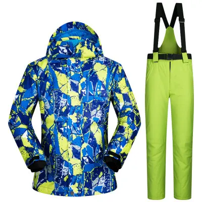 Мужская лыжная куртка брюки сноуборд костюм Лыжная одежда брюки теплая плотная, ветронепроницаемая водонепроницаемая верхняя спортивная одежда для женщин - Цвет: color 10