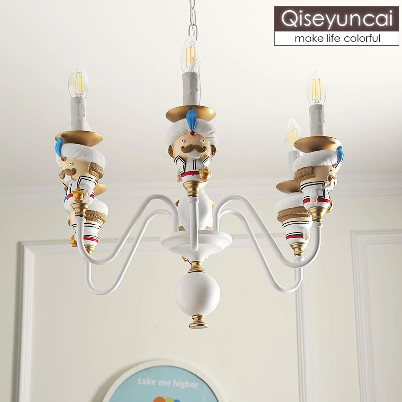 

Qiseyuncai Американский Аладдин детская комната люстра мальчик девочка спальня свет модель дома детские лампы Бесплатная доставка