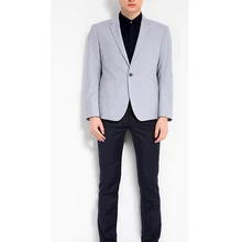 Новое поступление светло-серый мужской костюм куртка jaquetas masculinas Повседневное мода Slim Fit костюм Нотч Однобортный куртка