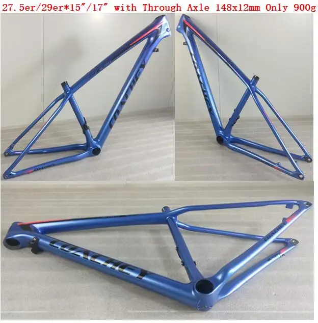 Sale FREE DUTY TAX Full Carbon MTB Frame in 27.5er 650B or 29er in Size 15"/17" with rear through Axile 148x12mm Post Headset 900g 0