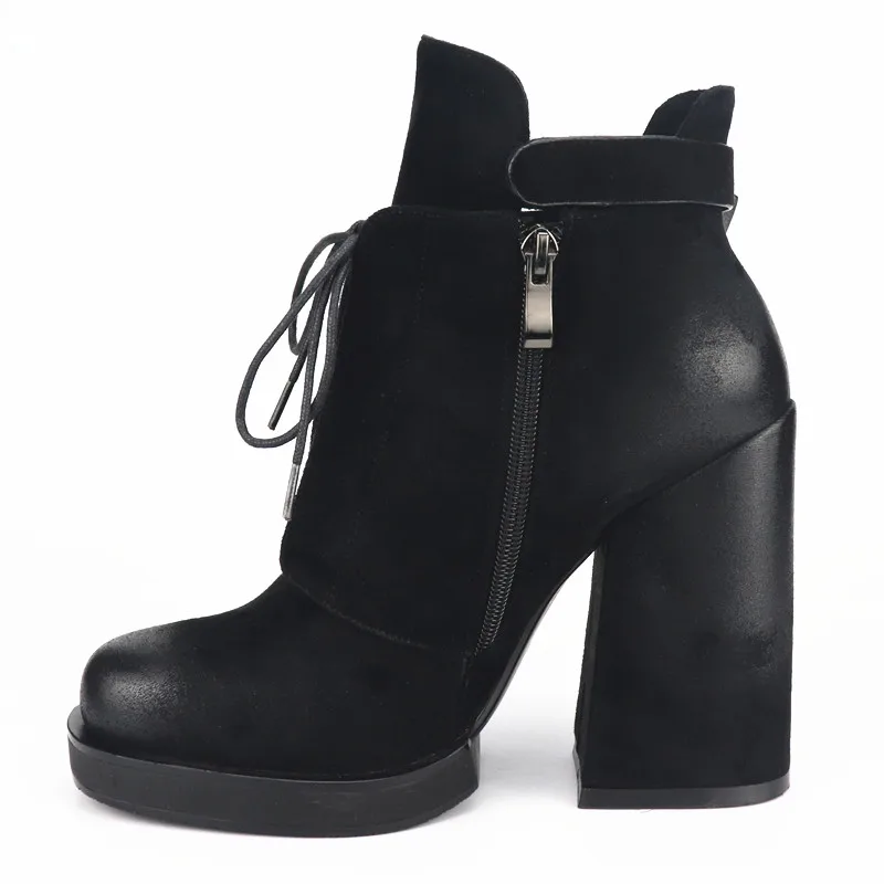 ASUMER/ г., новые женские ботинки для России осенне-зимние ботинки на высоком квадратном каблуке ботильоны для женщин из мягкой искусственной кожи на шнуровке