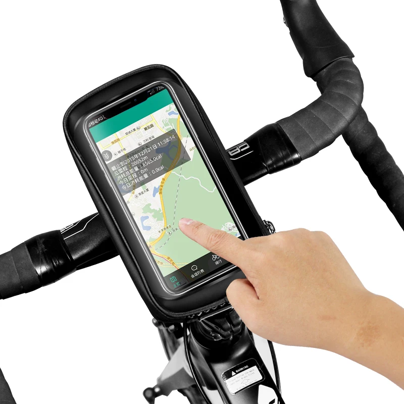 Top WILD MAN MTB Road Bike Top Tube Front Frame Bag Waterproof Anti Pressure Touch Screen Cellphone Handlebar Bag Saddle Tool Bag 1