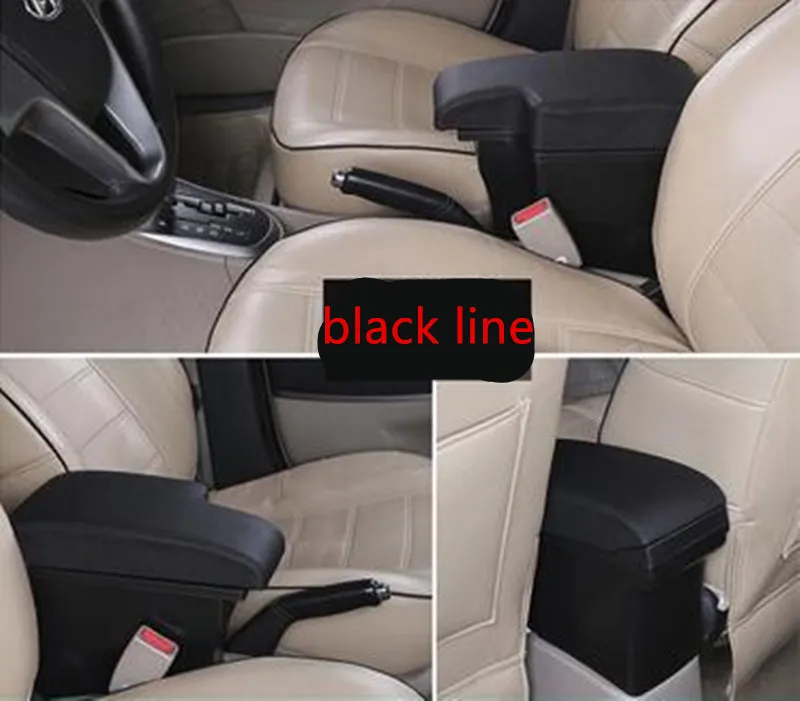 For Ford Focus 2 armrest box central Store content Storage box Ford focus armrest box - Название цвета: black black line