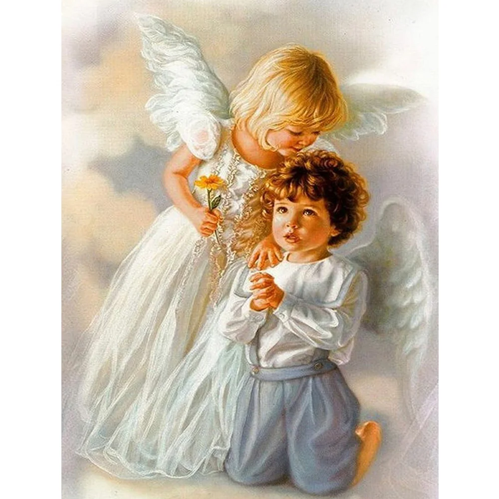 

Lovely Angels 5D FULL Square Diamond Painting Home decorat Needlework DIY Cross Stitch Diamond embroidery Fairy angel Y201