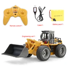 2.4G 6CH 1:18 RC Trucks Metal Bulldozer Charging RTR Remote Control Truck Construction Vehicle Cars For Kids Toys Gifts