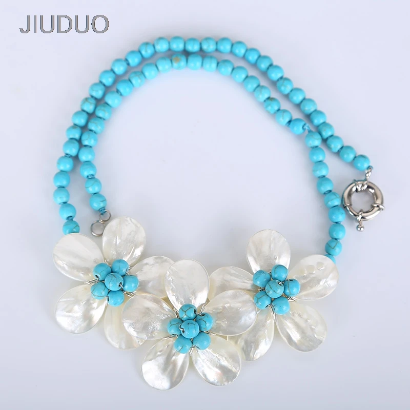 

Three Flower Shell Necklace For Women Crystal Necklaces With Stone Simple jewelry design factory direct special package mail