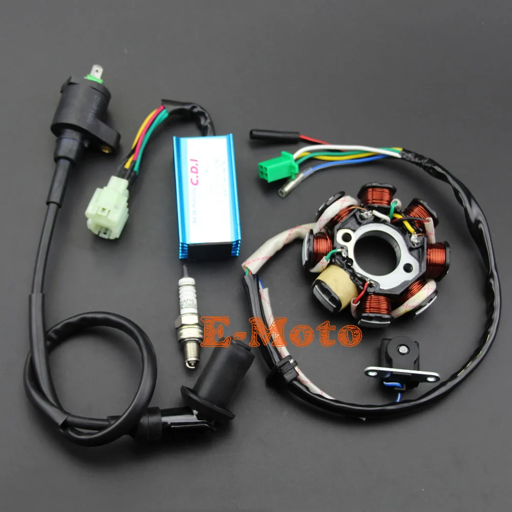 

GY6 150CC Go Kart Moped ATV Spark Plug Magneto Racing CDI Box Ignition Coil (8 Pole) Stator