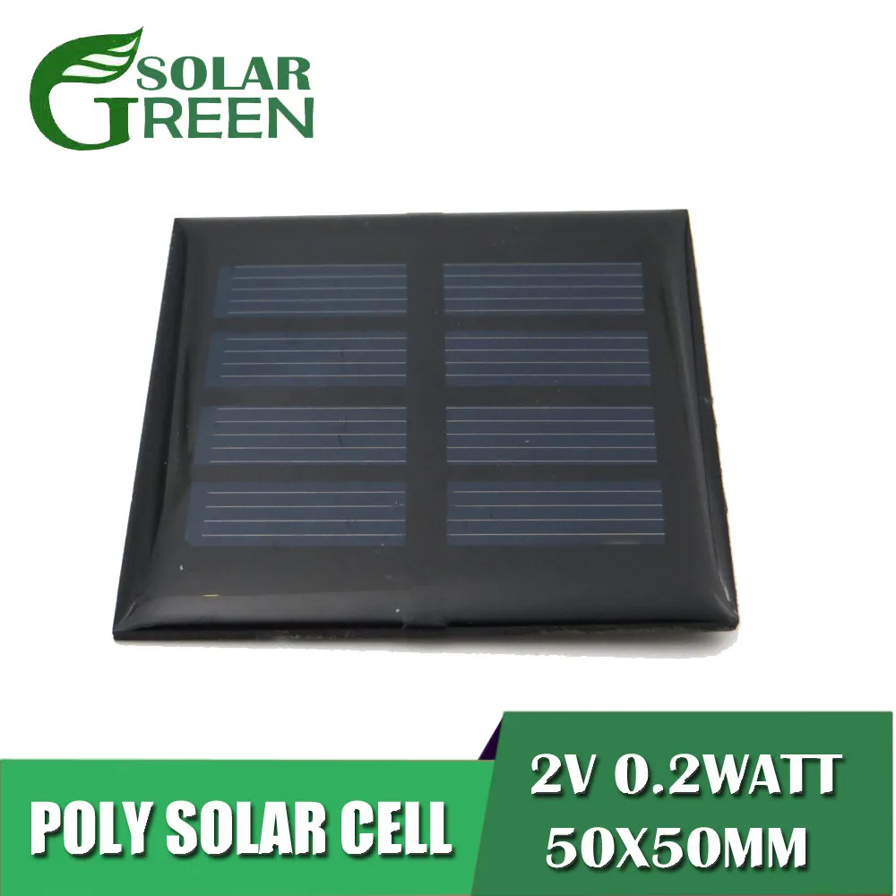 

0.2W Epoxy Polycrystalline Silicon DIY Battery 2V 100mA 0.2Watt Solar Panel Standard Power Charge Module Mini Solar Cell toy
