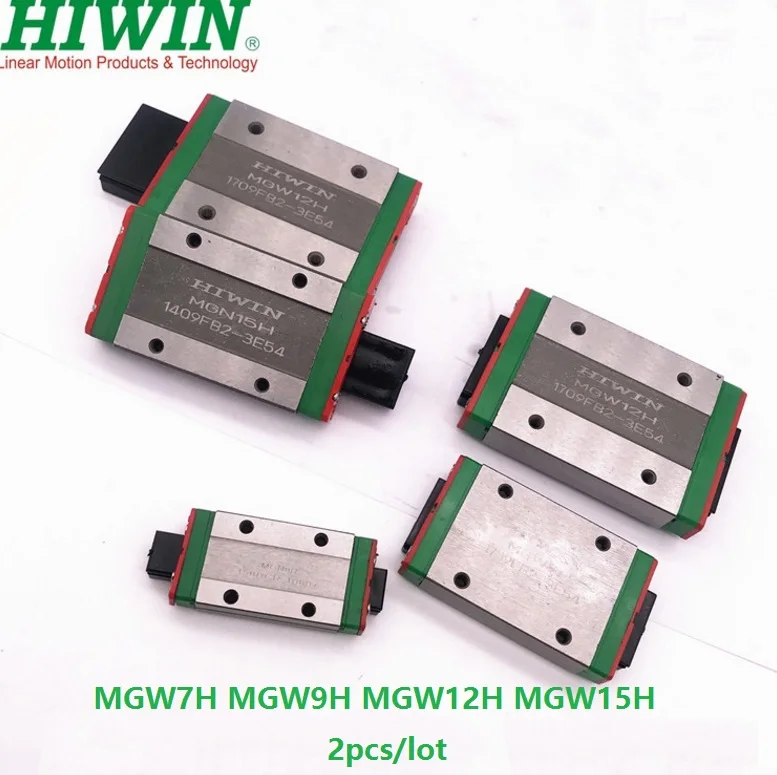 

2pcs/lot Original HIWIN brand linear guide/rail MGW7H MGW9H MGW12H MGW15H Mini blocks for 7/9/12/15mm Miniature CNC parts