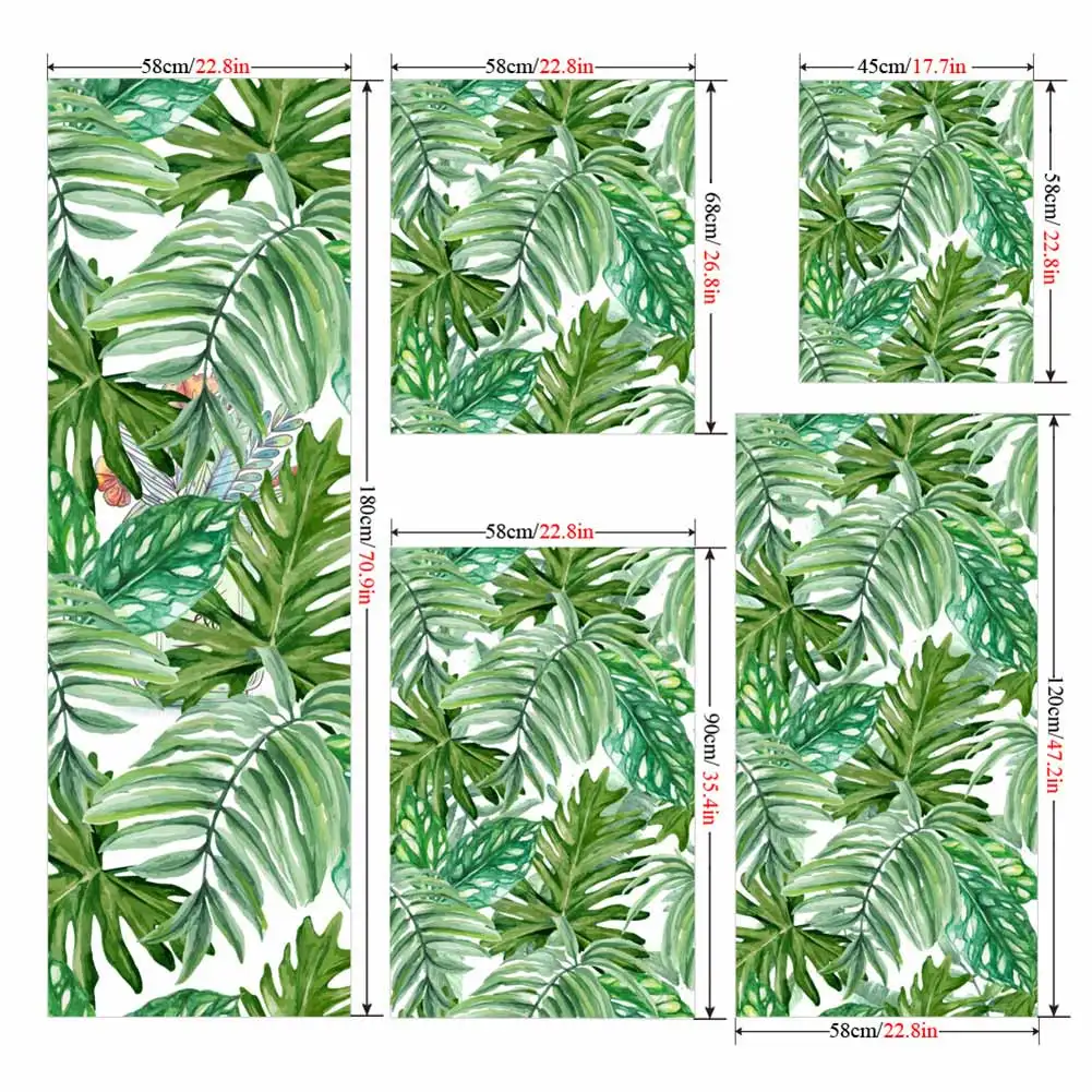 

Privacy Self-adhesive Window Films Frosted Leaves Glasses Stickers Matte Pads for Bathroom Living Room J2Y