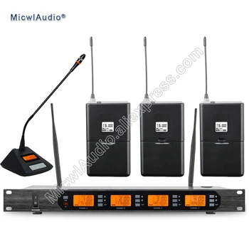 

D400 4x100 Channel Digital Wireless Microphone System 1Gooseneck + 3Bodypack Micwl.Audio D400-010