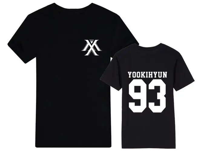 Футболка Kpop MONSTA X футболка Monsta Moletom хлопковая одежда для мужчин и женщин унисекс