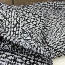 Шерстяной твид черно-белый цвет тканый узор цена за 1 ярд 57"