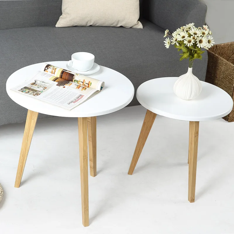 Small side table coffee table Lobby furniture desk magazine table White bamboo natural color