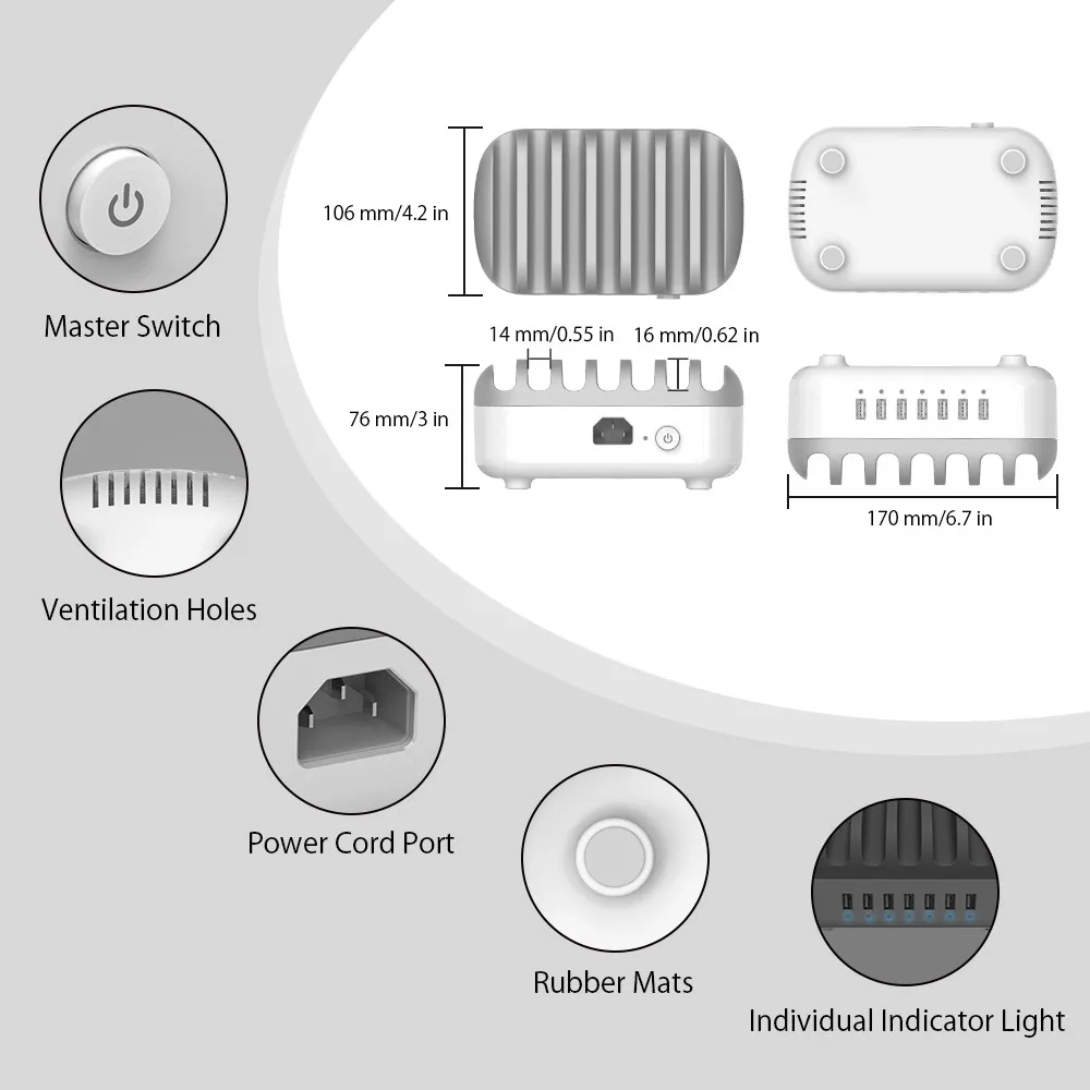 NTONPOWER متعددة منافذ USB وحدة شاحن حوض 5V2. 4A مع حامل هاتف المنظم شاحن لسطح المكتب ل هاتف لوحي xiaomi فون NTONPOWER متعددة منافذ USB وحدة شاحن حوض 5V2. 4A مع حامل هاتف المنظم شاحن لسطح المكتب ل هاتف لوحي xiaomi فون