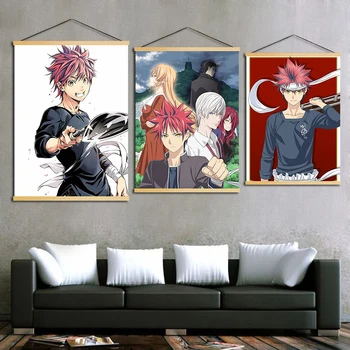 

Nordic Canvas Picture Home Decoraion Food Wars Season 3 Print Wooden Scroll Hanging Painting Wall Art Posters For Living Room