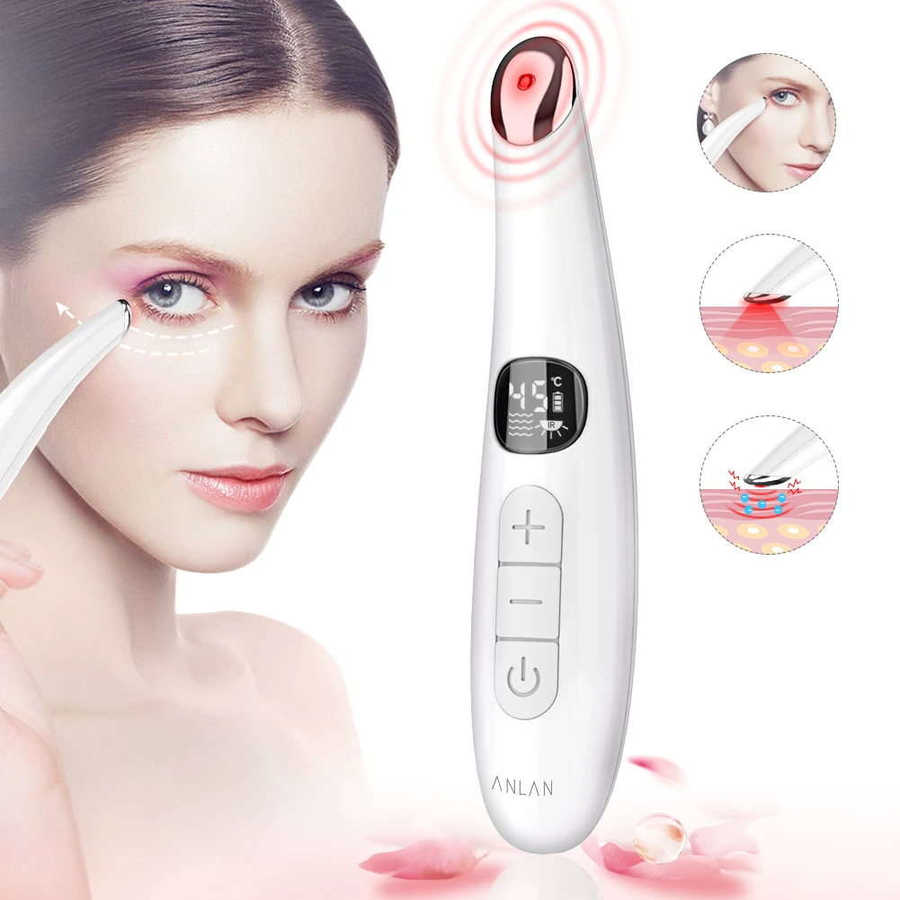 Cuidados com a Beleza Mini Vibração Elétrica Olho Rosto Massageador Anti-envelhecimento Rugas Dark Circle Remoção Portátil Caneta Massagem 7 Utensílios de cuidado facial